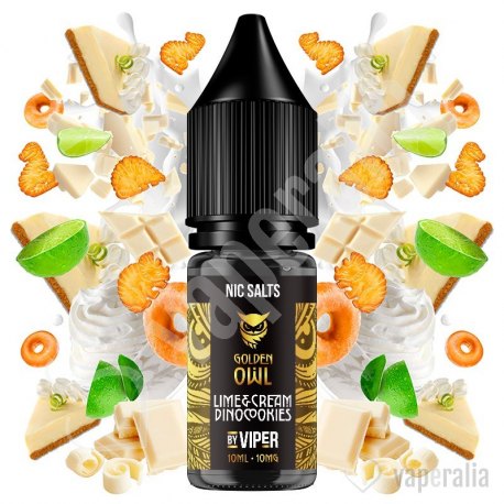 Lime Cream Dinocookies 10ml - Golden Owl Nic Salts by Viper