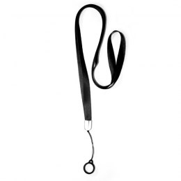 Lanyard de tela con anillo de silicona V1