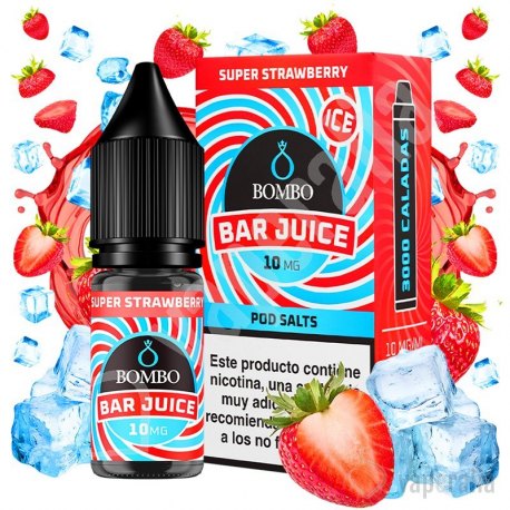 Super Strawberry Ice 10ml - Bar Juice by Bombo