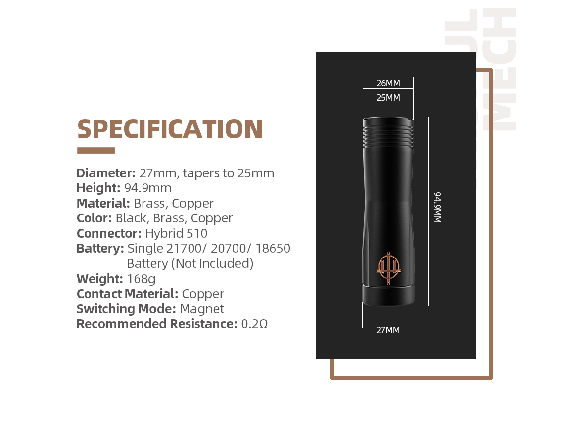 Trishul V2 Mech Mod - Hellvape